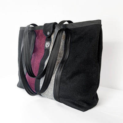 STRIPED WOOL TOTE